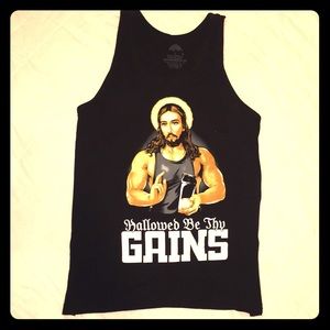 Shirts - Tank Top Muscle Shirt - Hallowed Be Thy Gains Shirts - Tank Top Muscle Shirt - Hallowed Be Thy Gains